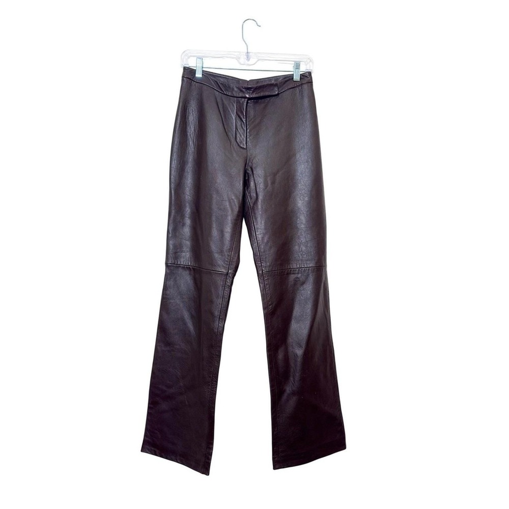 Vintage I.N.C. Leather Pants Dark Brown Leather Size 8